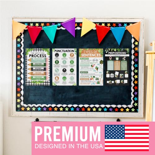 Parts of Speech Posters for Classroom Must Haves, 12 Grammar Posters - color: Farmhouse Classic