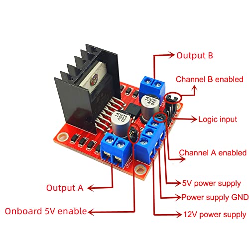 ShangHJ 4 Sets DC Gearbox Motor TT Motor 200RPM Tire Wheel DC 3-6V 1:48 Male Connector with 1Pc L298N Motor Drive Controller Board for Arduino Micro:bit Smart Car