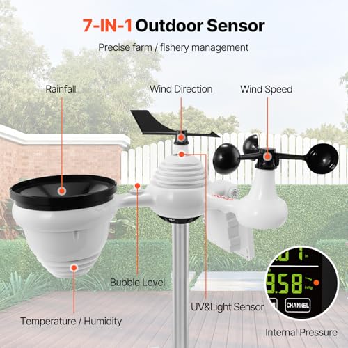 VEVOR YT60234 WiFi Weather Station 7-in-1 Weather Stations Indoor Outdoor - style: 7-in-1 WiFi Weather Station