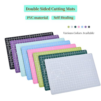 A5 Self-Healing Cutting Mat, Small Cutting Mat, Professional Double Sided Durable Cuttings Mats, Great for Hop Scrapbooking, Quilting, Fabric, Sewing Craft Projects (Black, A5) - color: Black