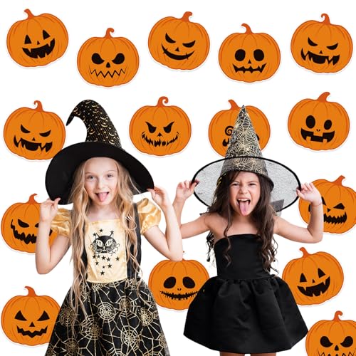 48Pcs Halloween Pumpkin Cutouts, Scary Pumpkin Paper Cutouts Halloween Pumpkins Shape Cut Outs Bulletin Board Decor for Trick or Treat Home Office Classroom Chalkboard Window Wall Door Decor - style: Halloween Pumpkin