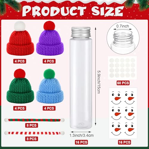 Honeydak 16 Set Christmas Candy Tubes 4 oz Hot Chocolate Clear Tube Bulk - style: Snowman