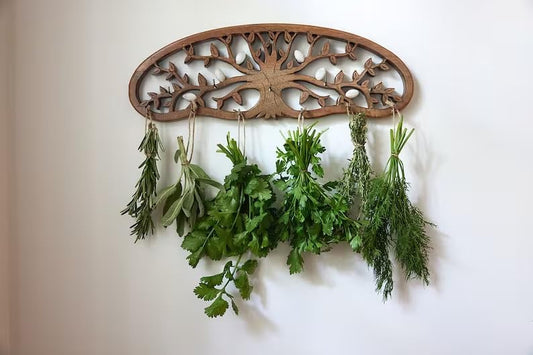 Rustic Life Tree Herb Drying Rack, Wall Hanging Flower Dryer for Kitchen - color: Herb Drying Rack-Classic Tree of Life