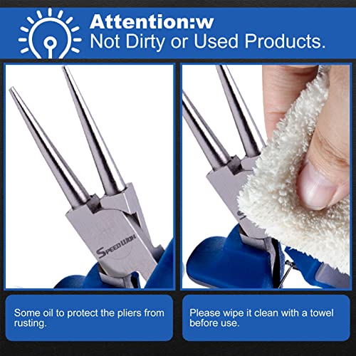 SPEEDWOX 5 Inch Round Nose Pliers, Mini Ultra Tapered Jaw - style: 5" Round Nose Plier