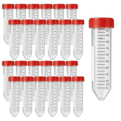 Conical Centrifuge Tubes 50ml,25 Pack Sterile Leak-Proof Test Tubes with Screw Caps,Sealable Plastic Polypropylene Test Tubes with Graduated Marks and Lid (50mL-25Pcs) - size: 50mL-25Pcs