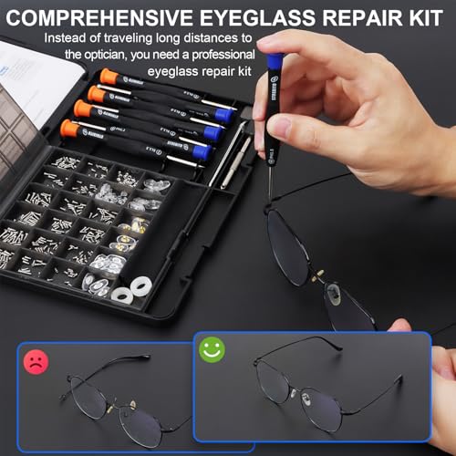 STREBITO Glasses Repair Kit, All-in-One Eyeglass Repair Kit