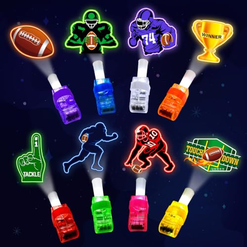 24 Pcs Football Party Favors LED Finger Lights Toys for Kids Ages 3-12 - style: Football