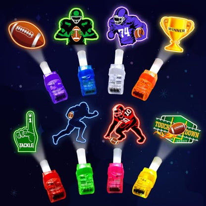 24 Pcs Football Party Favors LED Finger Lights Toys for Kids Ages 3-12 - style: Football