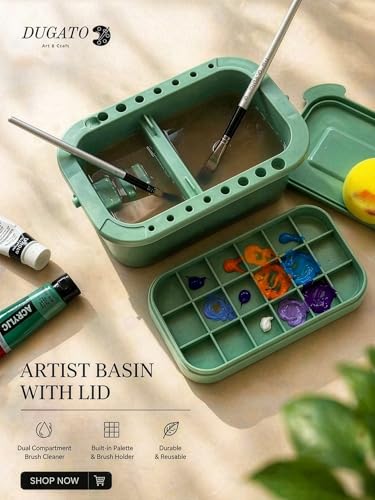 DUGATO 3-in-1 Paint Brush Cleaner, Brush Basin Washer, Green - color: Green