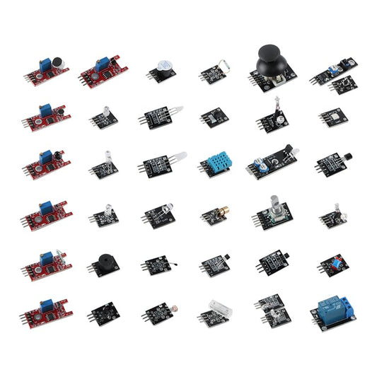 37 in 1 Sensor Kit for Arduino & Raspberry Pi - 37 Types of Sensors & Data with Storage Box