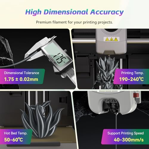 FLASHFORGE Silk+ PLA Filament 1.75mm Metal Gray, Silky Texture 3D Printing Filament, Enhanced Layer Adhesion with Stunning Surface Finish; Chrome-Like Brilliance and Silk-Smooth Perfection - color: Silky Single-color Metal Gray