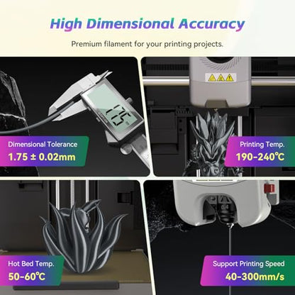 FLASHFORGE Silk+ PLA Filament 1.75mm Metal Gray, Silky Texture 3D Printing Filament, Enhanced Layer Adhesion with Stunning Surface Finish; Chrome-Like Brilliance and Silk-Smooth Perfection - color: Silky Single-color Metal Gray