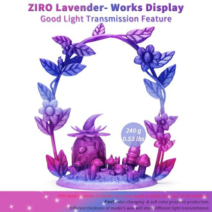 ZIRO Fast Color Change Twinkling PLA, 1.75mm 3D Printing Filament, Lavender - color: Lavender