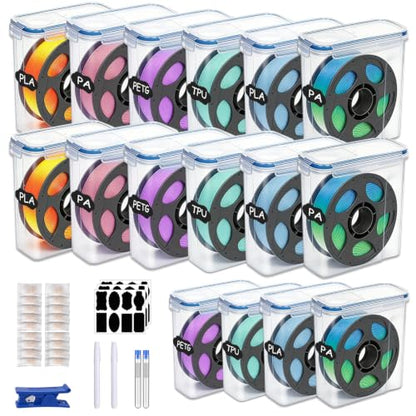 Filament Storage Box 16 Pack with Desiccants for 3D Printing
