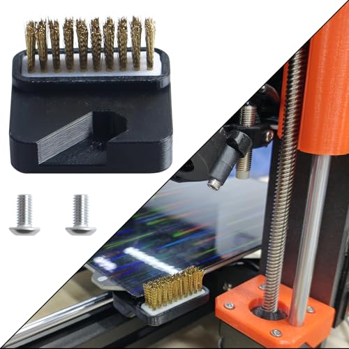 FYSETC 3D Printer Accessories - Prusai3 MK3S+ Nozzle Brush Kit: Filament Residue Cleaner Tool for MK3 MK3S Print Head: Upgraded Hotbed Mounted Wiper for Cleaning Extruded Printing Material Buildup