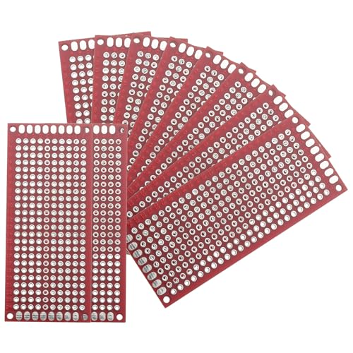 MECCANIXITY 10Pcs Solderable Breadboard, 2.76"x1.18" Double Sided Circuit Board Red Tinned PCB Board Small Prototype Board for DIY Electronics Projects Apply to Soldering Projects - color: Red Tinned, size: 2.76"x1.18"