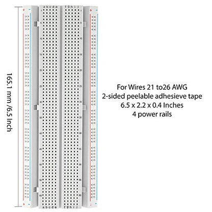 3 Set Standard Jumper Wires Plus 3 Set of Solderless Prototype Breadboard 830 tie Points Breadboard | 3 Set of M/F, M/M, F/F - Each 40pin Electronic Jumpers Wire