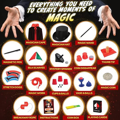 BLOONSY Magic Tricks for Kids Age 6-8, Magic Kit with Magician Costume
