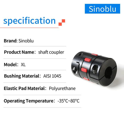 Jaw Coupling XL0 Flexible Shaft Coupling, 8-12mm Bore, D30 L50 - size: 8mm-12mm