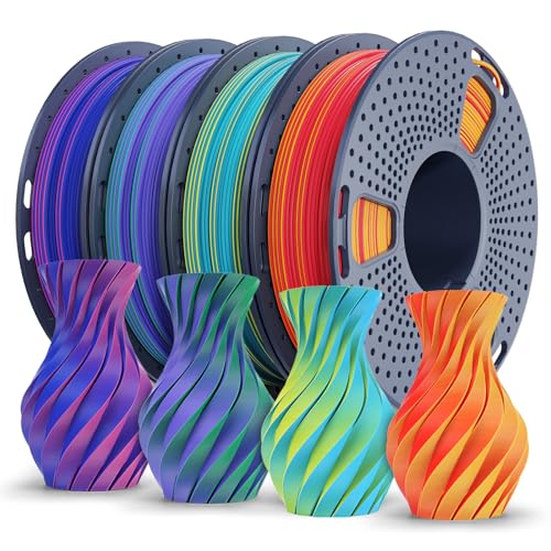 SUNLU Dual Color Matte PLA Filament 1.75mm, 250g Spool, 4 Rolls - color: C-mattepla-4x250g-redblue+redblue+yellowcyan+greenpurple