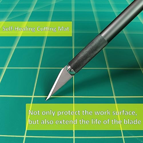 NEWBRAUG 12'' × 18'' Durable Self Healing Cutting Mat, Double Sided 5-Ply PVC Cutting Board, for Quilting, SewingArts, Craft, Fabric & Scrapbooking(Green/Black) - size: 18"L x 12"W