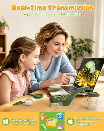 Bug Catcher for Kids,Kids Microscope,3-in-1 Insect Catching Kit for Kid - color: Dark green