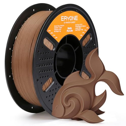 ERYONE Matte PLA Basic 3D Printer Filament 1.75 +/- 0.03mm, Matte Filament 1KG(2.2LBS) Spool, Chocolate Brown - color: Lite Matte Chocolate Brown