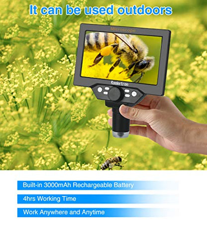 Koolertron 7" LCD Digital Microscope, 1080P USB Camera - size: 7 inch (LCD and 8 LED Lights)