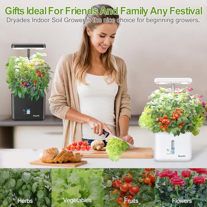 2 PACK Plant Pots Indoor Garden Planter Growing Systems Small Smart Soil Gardening System with 17 Watts LED Grow Light Auto Timer Self-Watering Soil Planter Pot Gifts for Mom Women (No Seeds&Soil) - color: Black&white