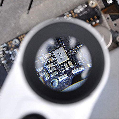 40X Handheld Magnifier Magnifying Glass Loupe Lens for Reading Jewelry Watch Repair Tool with 2 LED Light