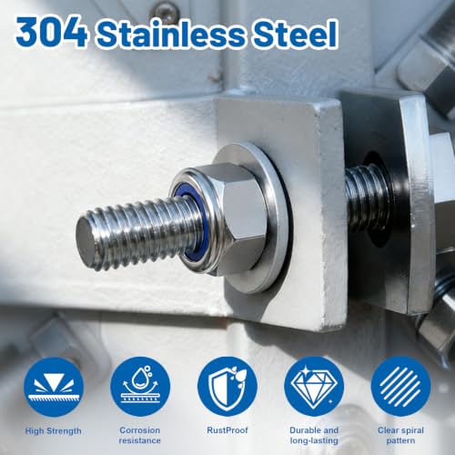 M3-0.5 Lock Nut 330Pcs Stainless Steel Nylock Locking Nuts with Washer - size: locknut-M3 330pcs