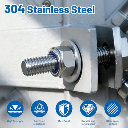 M3-0.5 Lock Nut 330Pcs Stainless Steel Nylock Locking Nuts with Washer - size: locknut-M3 330pcs