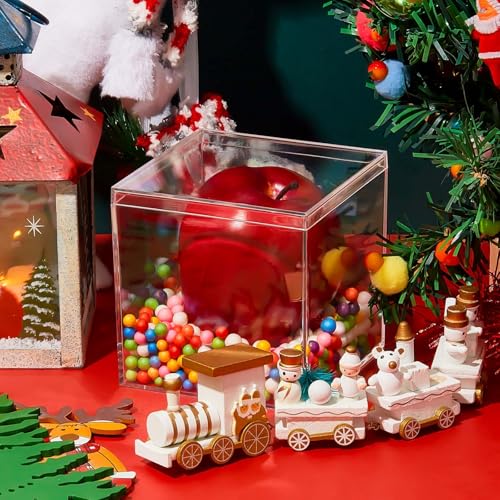 Blulu 8 Pcs Clear Acrylic Box with Lid, 3.9 x 3.9 x 3.9 Inch, Classic Style - size: 3.9 x 3.9 x 3.9 Inch, style: Classic style