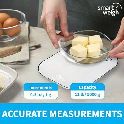 Smart Weigh Stainless Steel Kitchen Scale, 11 lb x 1g, Nutrition Tracking - color: Stainless Steel