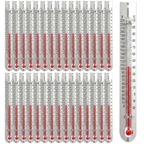 30 Pcs Mercury Free Lab Thermometer, Dual Scale Thermometers V Shaped