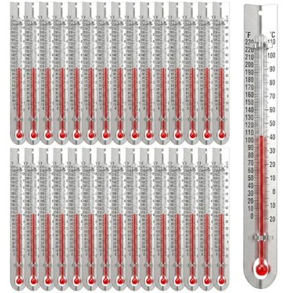 30 Pcs Mercury Free Lab Thermometer, Dual Scale Thermometers V Shaped