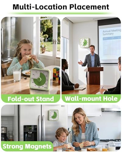 8-Inch Large Visual Timer for Kids 60-Minute Classroom Timer Magnetic - color: Green-green