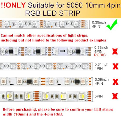 4 Pin LED Strip Connector Kit for10mm Wide LED Light Strip