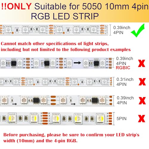 4 Pin LED Strip Connector Kit for10mm Wide LED Light Strip