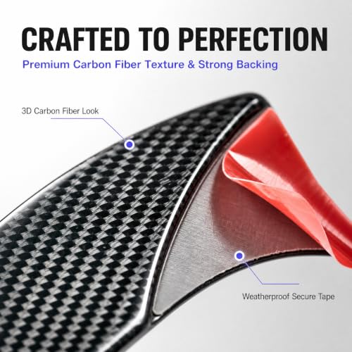 4 PCS Car Wheel Arch Trim, Carbon Fiber Look Self-adhesive Fender Protector Strips, Anti-scratch Paint Protection for Wheel Arches, Universal for Most Cars, Trucks, SUVs (Carbon Fibre Black) - color: Carbon Fibre Black