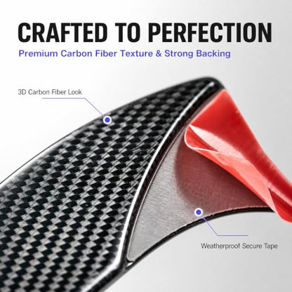 4 PCS Car Wheel Arch Trim, Carbon Fiber Look Self-adhesive Fender Protector Strips, Anti-scratch Paint Protection for Wheel Arches, Universal for Most Cars, Trucks, SUVs (Carbon Fibre Black) - color: Carbon Fibre Black