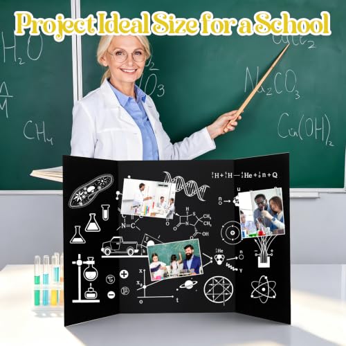 6 Pack Back to School Decorations Black Trifold Display Boards 24" x 16"