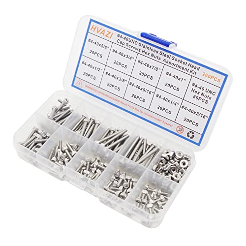 #4-40 UNC 304 Stainless Steel Knurled Hex Socket Cap Screw & Nut Kit - size: #4-40UNC