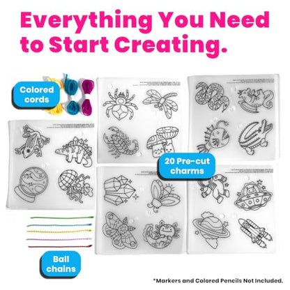 Ooly DIY Shrink Art Charms Kit, 28 Pc - Glow Buddies - color: Glow Buddies