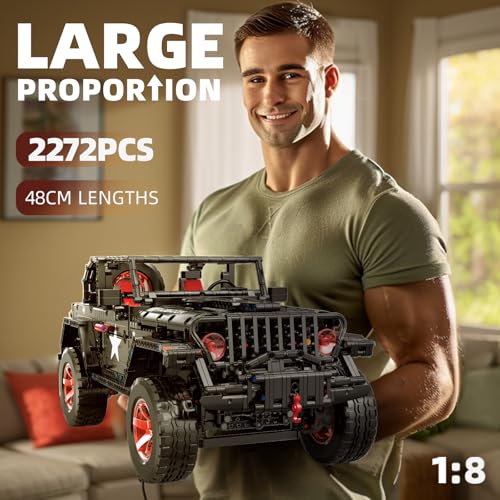 RC Off-Road SUV Wrangler Black Warrior Building Kits, 1/8 Scale Truck Car