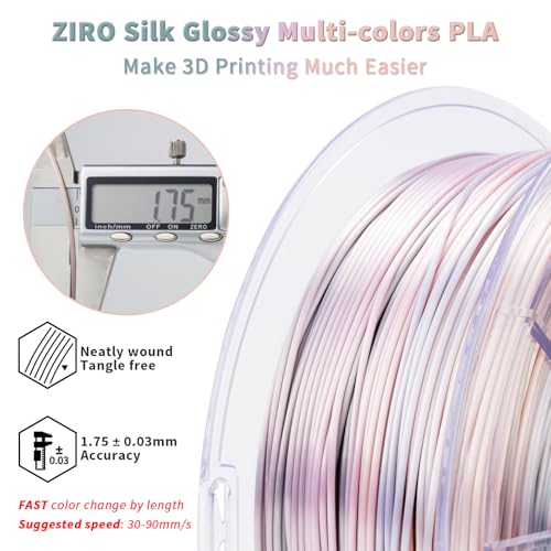 ZIRO 3D Printer Filament PLA, Fast Color Change Silk, 1KG Earth Tone - color: Earth Tone(silk)