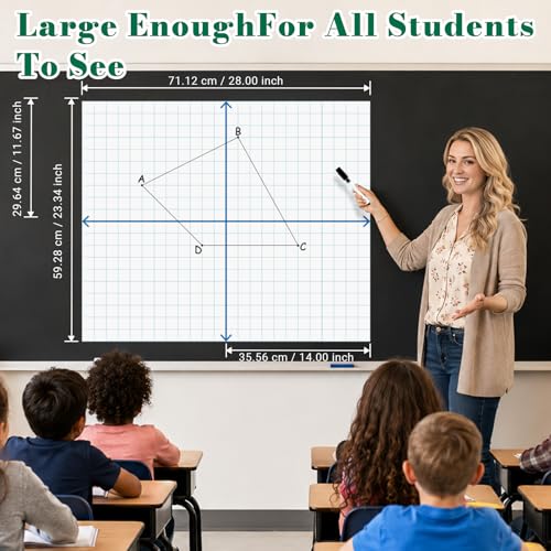 23 x 28 in Giant Magnetic XY Coordinate Grid Paper for Classroom - size: XY Coordinate Grid Paper - 23 x 28 in