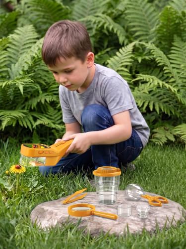 Bug Catcher for Kids with Microscope, Bug Catching Kit-Orange - color: Orange