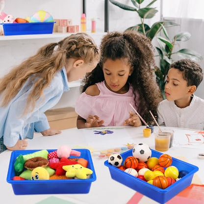Hoteam 10 Pack Flat Bins Paper Trays,Blue,13.78 X 9.84 X 3.15 Inch - color: Blue, size: 13.78 x 9.84 x 3.15 Inch