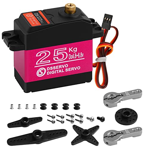 25KG Waterproof Metal Gear RC Servo, 180° - style: 1 Pcs 25kg
